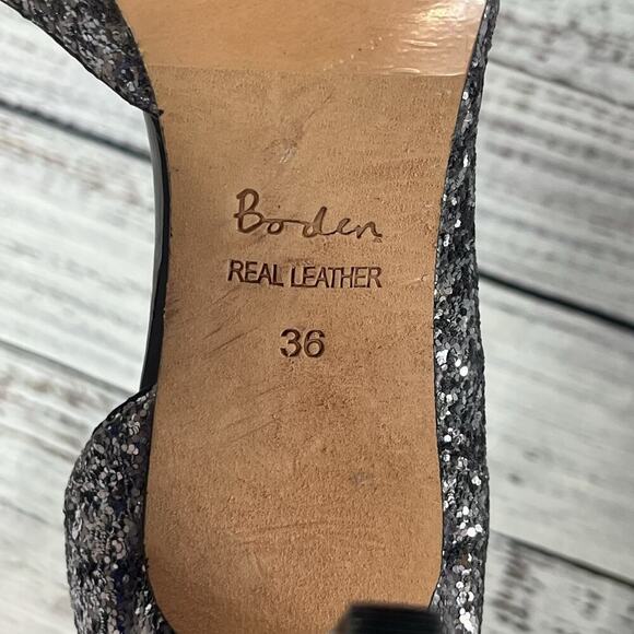 Boden Heels Pumps Shoes size 36 5.5 Gray Silver Sparkles Wedding Prom Evening - Picture 14 of 14